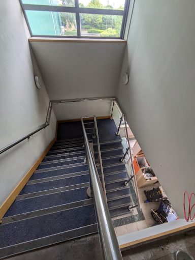 Glass and steel staircase installation Birmingham