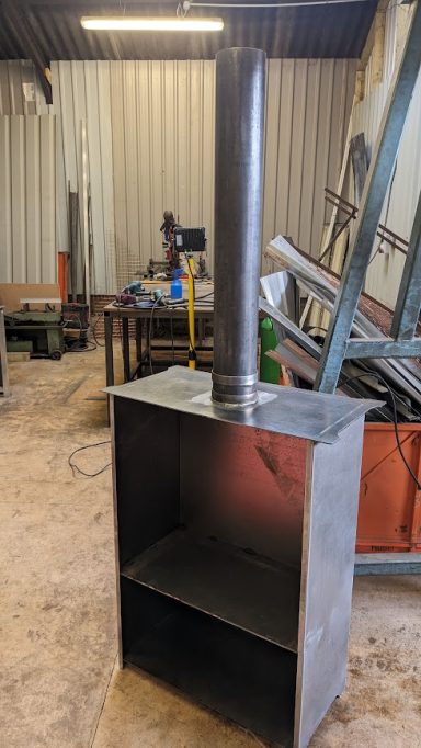 Steel fireplace