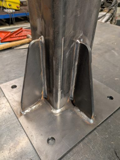 Post Base Plate with Gussets UKCA Welding