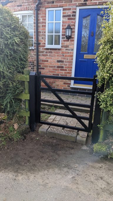 Farmhouse style mild steel pedestrian gate